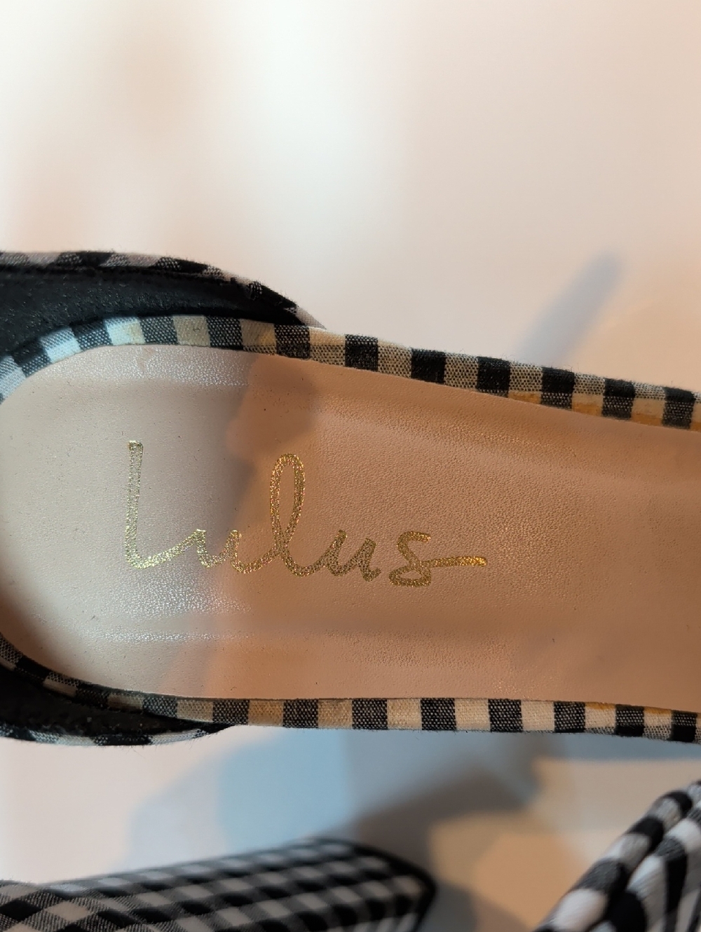 Lulu's, Covington, Black And White Gingham Block Heels. Sz 10 - Picture 5 of 11